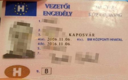 HUNGARIAN DRIVERS LICENSE